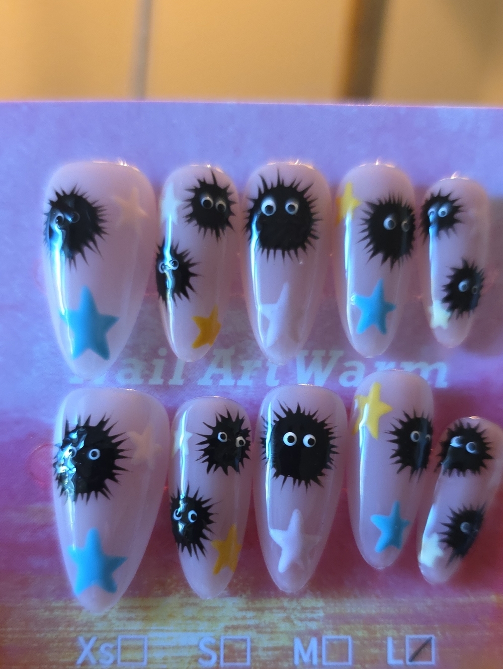 Cute Pink Star Nail Set Size Large